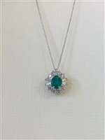 Collana Recarlo Donna in Oro bianco Smeraldo 0.90 Ct P79CC157/SM015-45 - P79CC157/SM015-45
